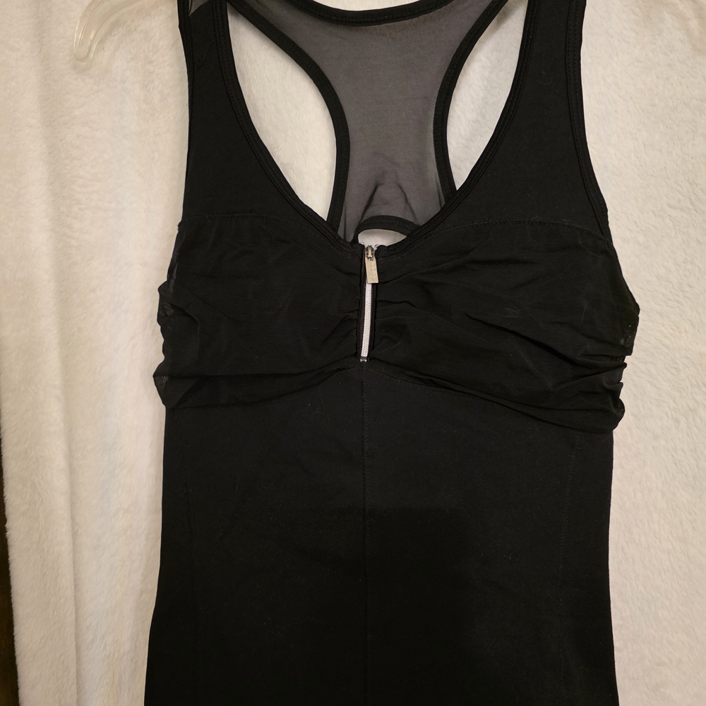 Bebe Sport Black Mesh Detail Top
